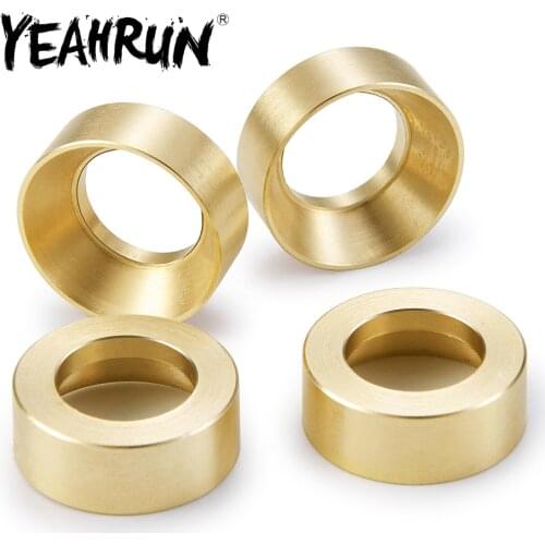 YEAHRUN 4Pcs Brass Counterweight Balance Wheel Hub Weights for Axial SCX24 90081 1/24 RC Car Upgrade Spare Parts Accessories