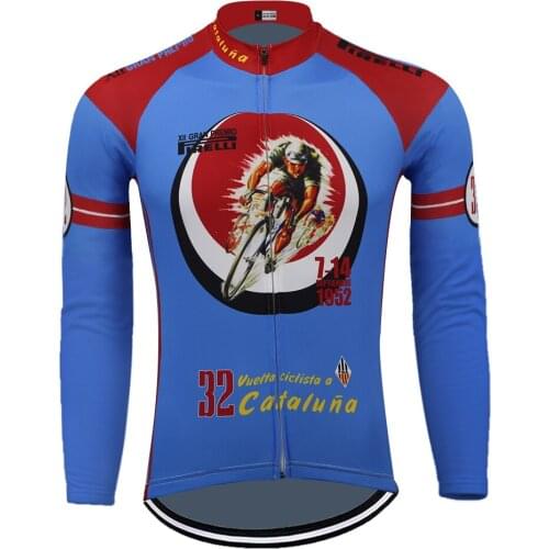 Retro Winter Fleece Or Thin Cycling Jersey Long Sleeve Bicycle Jacket Maillot Ciclismo Manga Larga Bike Clothing MTB