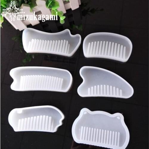 1PCS UV Resin Jewelry Silicone Mold 6 Style Retro Comb Resin Silicone Mould Handmade DIY Jewelry Making Epoxy Resin Molds