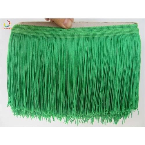 10 yard/lot 15CM Long green Polyester Fringe Trim African Tassel Ribbon Lace Sew Latin Dress Garment Curtain DIY Accessories