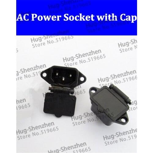 100PCS AC power socket,Fuse Switch with waterproof cover/cap