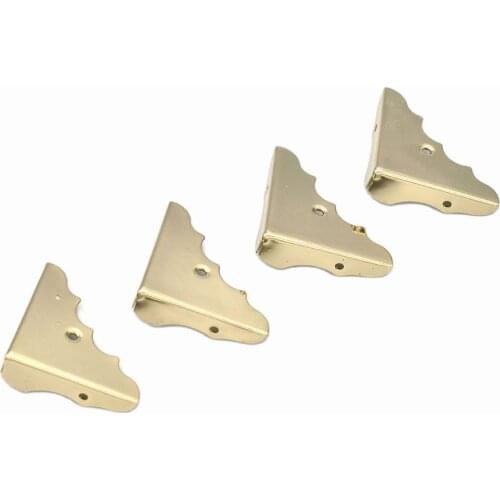 37*10mm Iron Gold Furniture Corner Protector Box Edge Safety Guard Decorative Corner Brackets for Wood Case Jewelry Box Cabinet