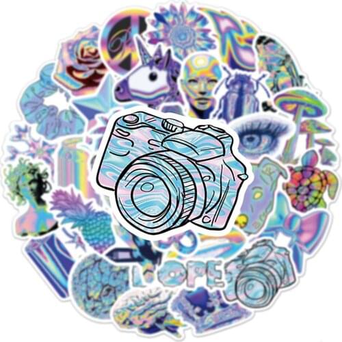 5/10/50pcs Ins Style Blue Rainbow Series Stickers Aesthetic Decals Laptop Motorcycle Skateboard Phone Guitar Sticker Girls Gifts