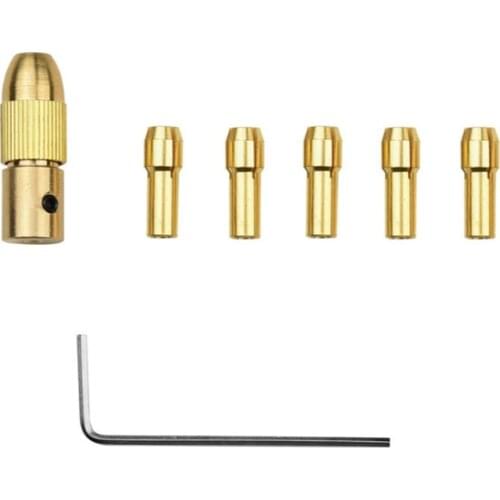 7pcs 0.5-3mm Mini Drill Chucks Adapter Collets Quick Chuck for Mini Tools Copper Drill Folder Copper Cap Axis Drill Collet Tools