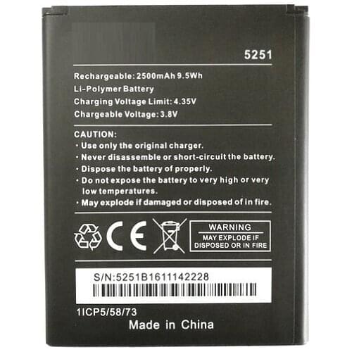 For Wiko 5251 Battery 2500mAh Bateria Batterie Batterij Accumulator