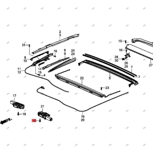 Car Sunroof sliding assembly bolt Ceiling bolts hon daa cur a Map light fixing frame bolt Self-tapping screws