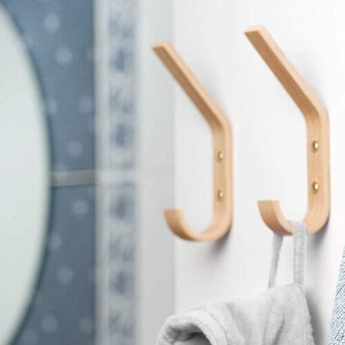 Big deal 2 Pcs Wood Coat Hook Wall Mounted Vintage Single Hook Hat Rack Towel Hanger Wood Wall Hooks Wall Organizer Decorative H
