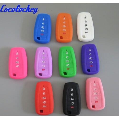 Cocolockey Silicone Car Key Cover Case for Ford 2017 Mondeo Edge Explorer Taurus Flex Escape Mustang Keyless 5Button Car Styling