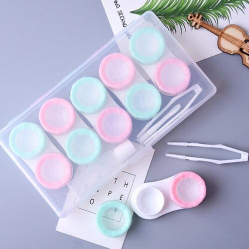 5 Pairs Contact Lens Case Eye Contact Lens Box Women Travel Contact Lenses Case Leakproof Container Lenses Box for Display Box