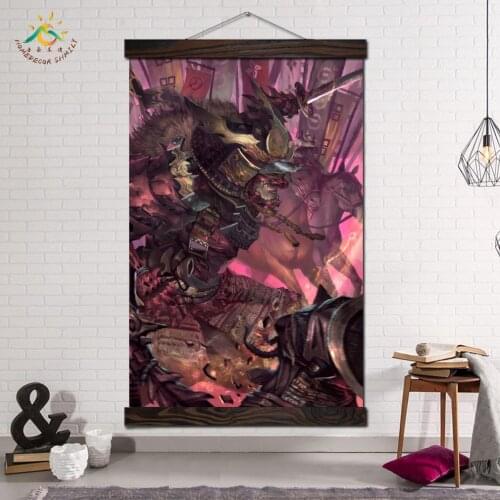 Demon Samurai Japanese Posters and Prints Wall Art Canvas Painting Frame Decorative Painting Art Wall Picture for Living Room