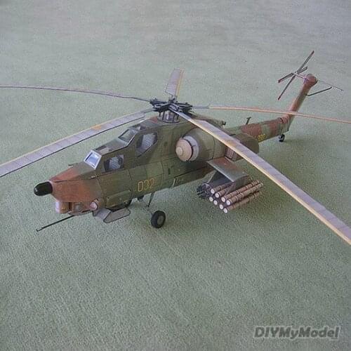 DIYMyModeI 1: 33 Soviet mi-28 armed helicopter DIY Handcraft Paper Model KIT Handmade Toy Puzzles Gift Movie props