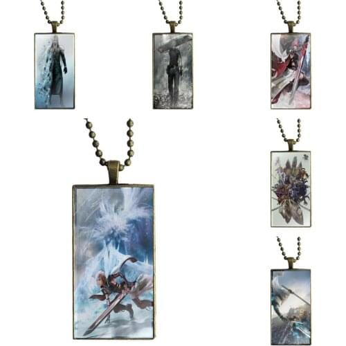 EJ Glaze Comic Final Fantasy For Girls Brand Bronze Color Jewelry Fashion Statement Necklace Glass Necklaces Pendants