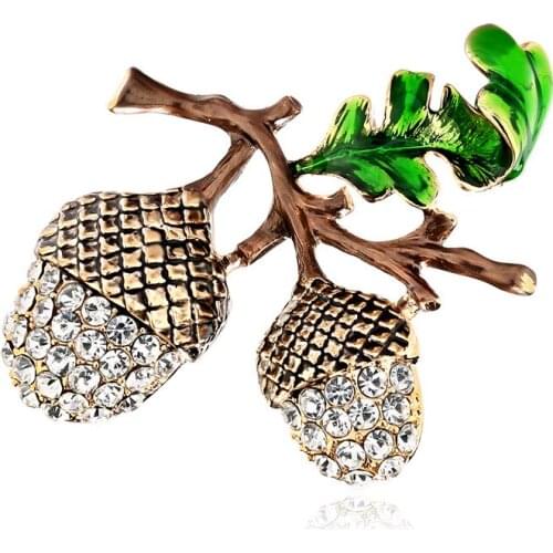 European and American fashion pinecone brooch personality plant corsage joker sweater pin accessories set auger suit