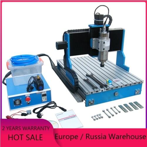 4 axis wood Carving PCB milling machine cnc router 6040 2200W spindle Aluminum Copper metal engraving with linear guideway ER20