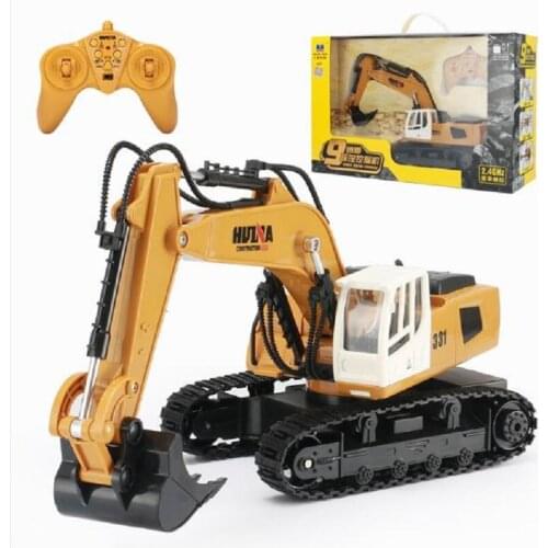 HUINA TOYS 1331 1/16 9CH RC Excavator Truck Engineering Construction Car Remote Control Vehicle with 350 Rotation Light