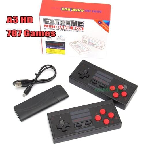 Video Game Consoles Built In 787 Classic Game 8 Bit Handheld TV Mini USB Wireless Console Dual Gamepads HD Output