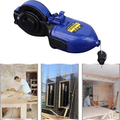 Woodworking Construction Tool Automatic/Manual Ink Marker Fountain Duct Chalk Line 30M Nylon Wire Ink Scribes Measuring Tools