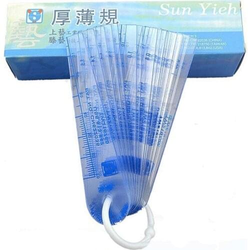 0.05-1.5mm Thickness Plastic Plug Feeler Gauge Gap Filler Measuring Tool with PVC sheet