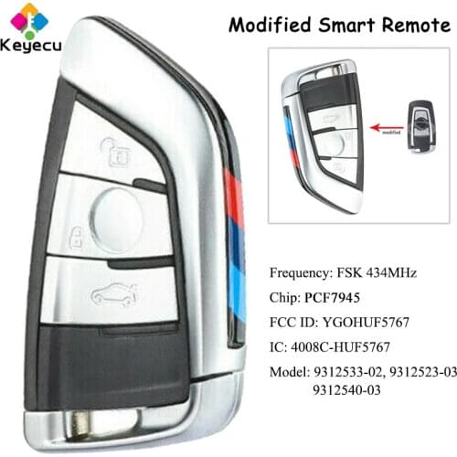 KEYECU Modified CAS4 CAS4+ FEM Smart Remote Key With 3 Btns 434MHz - FOB for BMW X3 F25 X4 F25 M2 F87 M3 M4 F80 F82, YGOHUF5767