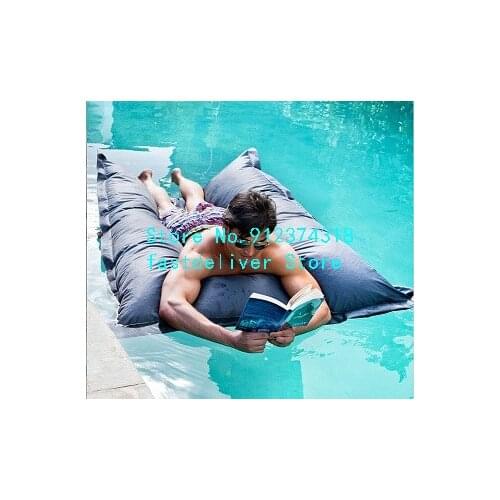 Classic fashion light grey color pool bean bag for floating,Giant Floating Big square Bean Bag chair, cover only