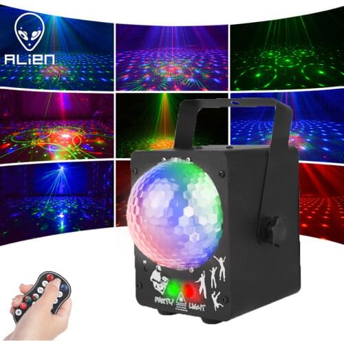 ALIEN RGB LED Crystal Disco Magic Ball With 60 Patterns RG Laser Projector DJ Party Holiday Bar Christmas Stage Lighting Effect