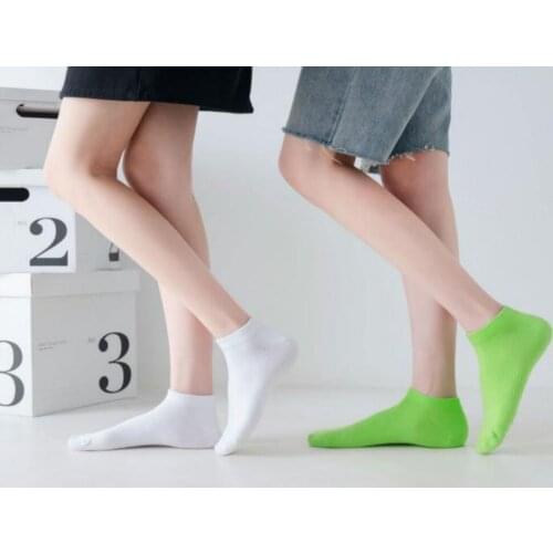 Summer new Japanese combed cotton ins socks pure color band mouth thin sweat absorbing glue anti slip mens and womens boat soc