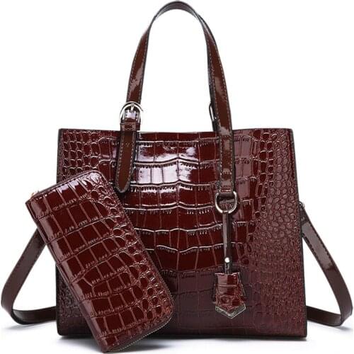 Fashion Bag Women Handbag Leather Ladies Hand Bags Crocodile Designer Totes Shoulder Female Bag Luxury Brand Handbags Purse