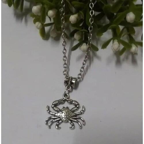 Fashion Tibetan Silver Crabs Charms Statement Necklace & Pendants DIY Jewelry For Woman Box Gift Fast shipping B290