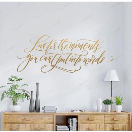 Motivation Quotes Live for the moments Removable Pvc Wall Stickers vinyl Stickers Decals For Bedorom Wall Stickers Office WU145