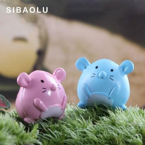Cartoon Mouse miniature figures Home decoration mini fairy garden animals figurines house ornaments plastic baby toy