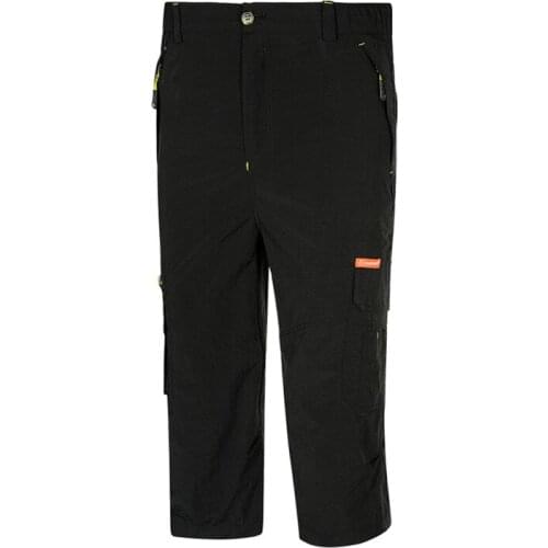 Men Summer Outdoor Quick-Drying Breathable Elastic Waist Cropped Trousers Fishing Camping Hiking Sports Training Short Pants