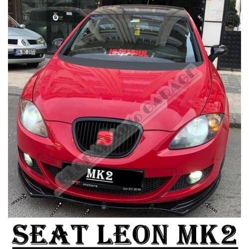 For Seat lLeon MK2 Front Bumper Attachment Lip 2005-2012 Piano Glossy Black Splitter Diffuser Universal Spoiler Bumper Mud Flaps
