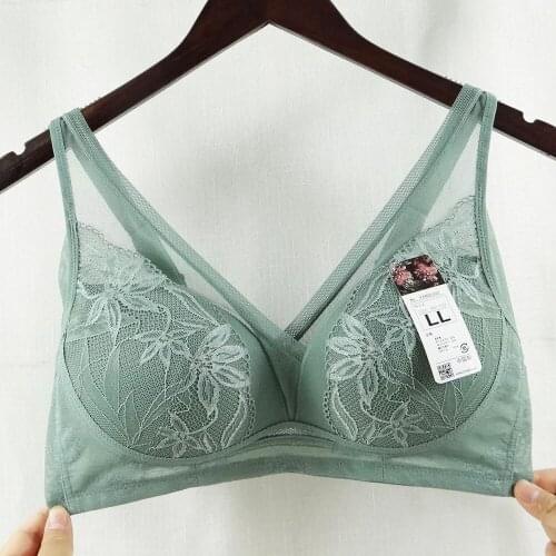 New No Rims Thin Gather Net yarn Sexy Lingeries Underwears Women Bras Plus Size 6XL Bra Womens Vest Fashion Lace Brassiere