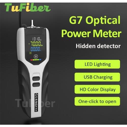 OPM High Precision Rechargeable Optical Power Meter G7 Color LCD Screen Fiber Optic Power Meter with Flash Light -70 to 10 dBm