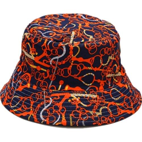 Cotton Geometry Print Bucket Hat Fisherman Hat Outdoor Travel Hat Sun Cap Hats for Men and Women 357