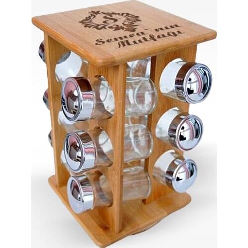 Personalized Bamboo Spice Rack