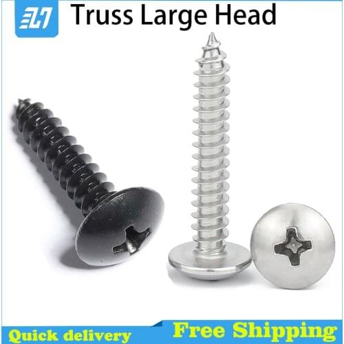 Phillips Cross Recessed Truss Head Self Tapping Wood Screw Mushroom Bolt M3 M4 M5 M6 304 Stainless Steel