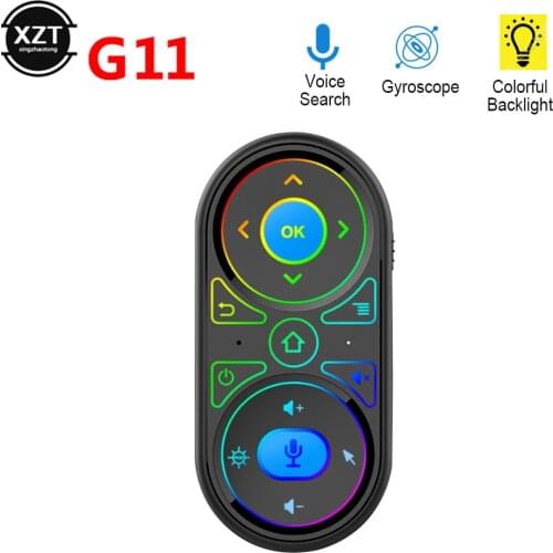 G11 Air Mouse Universal Remote Control Google Smart Voice Control 2.4G Gyroscope RGB Backlit for X96 H96 MAX A95X F3 TV Box mini