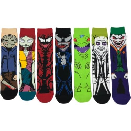 Cartoon Funny Cartoon Socks Comfortable Breathable MenS And WomenS Socks Hip Hop Personality Horror Movie Skateboard Socks