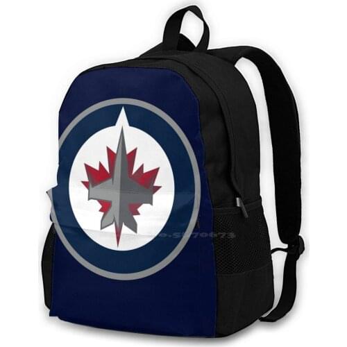 Jets-Winnipeg School Bag Big Capacity Backpack Laptop 15 Inch Logo City