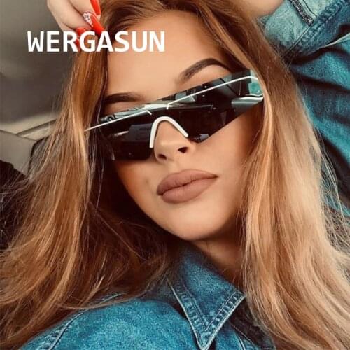 WERGASUN Vintage Semi-Rimless Sunglasses Women Personality Trend Brand Sun Glasses Male Retro Eyeglasses Oculos De Sol UV400