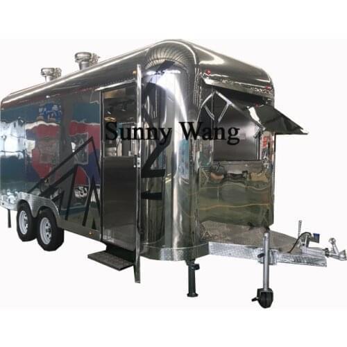 2019 Fast Food Kiosk Cart Catering Trailer Mobile Food Truck Stainless Steel Food Trailer