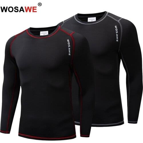 WOSAWE Motorcycle Base Layers Motorbike Shirt Thermal Fleece Riding Racing Warm Underwear Skiing Biker Tops Winter Mens