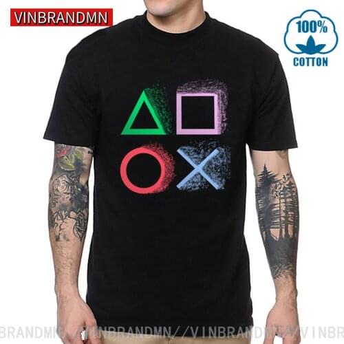 Retro Splash design PS gaming T shirt Xbox Game play station T-shirts Hip hop tshirt Vintage PS1 PS2 PS3 PS4 Gamer brand apparel