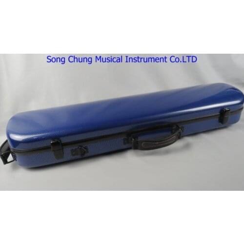 High quality strengthen blue fiber violin case with two hand shanks