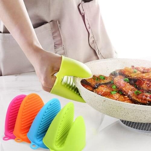 1pcs Thicken Food Grade Silicone Anti-Hot Gloves Bowl Folder Kitchen Heat Insulation Plate Folder Baking Oven Hand Clip Mitts