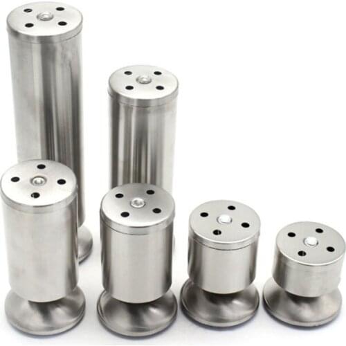 Stainless Steel Adjustable Furniture Cabinet Wardrobe Sofa Desk Table Bed Legs Feet 2pcs