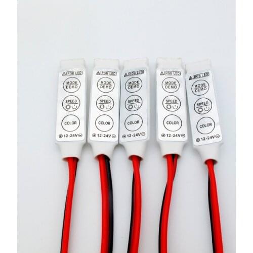 5pcs Mini LED RGB Controller 12V 24V 3 Keys for 5050 3528 RGB Led Strip 19 Dynamic Modes and 20 Static Color Controller Dimmer