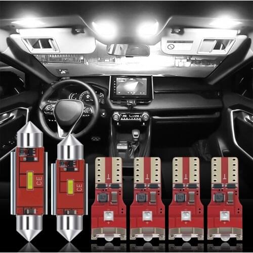 6pcs Error Free Car LED Bulbs Interior lights Kit Dome Reading Light Trunk Lamp For Toyota RAV4 RAV 4 2019 2020 XA50 Accessories