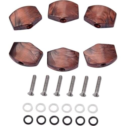 6 Pcs/Set Guitar Tuning Peg Buttons, Tuning Pegs Knobs Machine Heads Buttons for Guitar